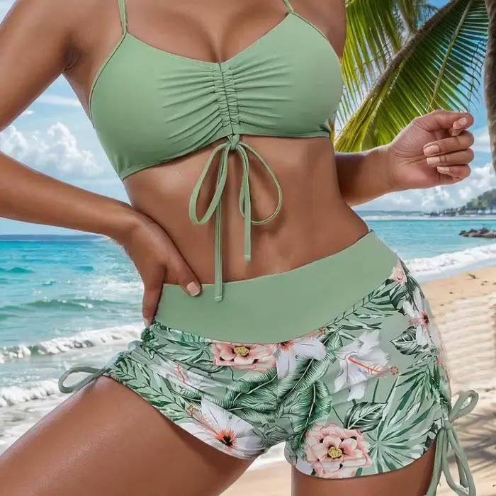 Maillots de bain bikini pour femmes 2026, nouveau best-seller, sexy, sans bretelles, sans manches, e