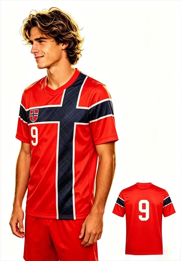 Maillot de football classique rouge et noir, motif n°9, respirant, pour les matchs et les tenues déc