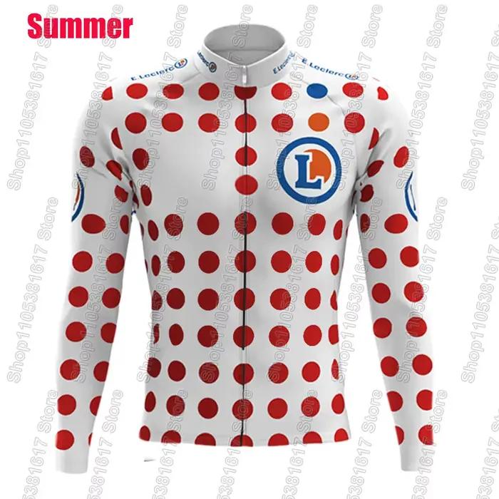 Maillot de cyclisme France Tour 2026 à manches longues TDF jaune à pois – Vêtements de course pour v