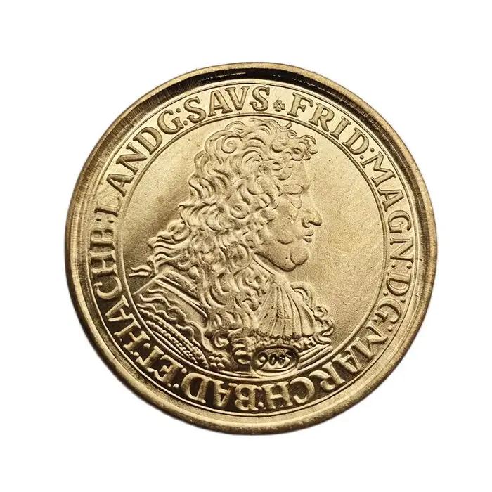 Pièces de monnaie commémoratives allemandes 1681, collection de pièces de monnaie couleur or, artisa