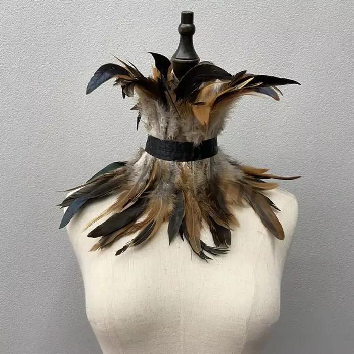 Accessoires de Cosplay Gothiques, Châle en Fourrure, Écharpe en Plumes, Décor d'Halloween