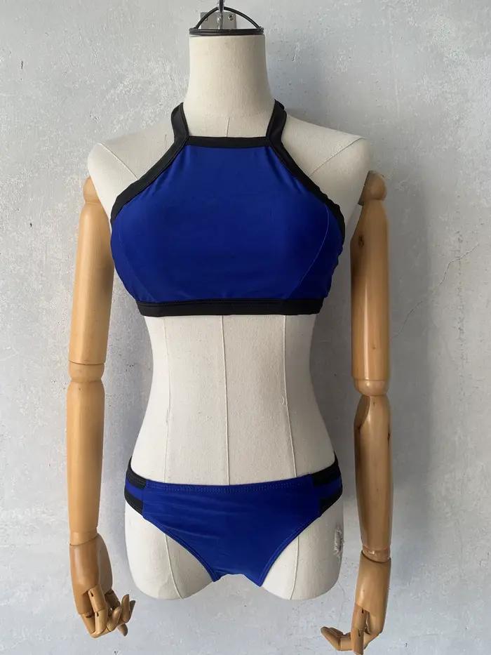 Maillot de bain sexy imprimé pour femme, maillot de bain deux pièces pour femme, épaules à volants, 