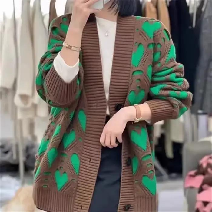 2025 dame grande taille 4xl tricots haut automne hiver femme col en v Cardigans pull paresseux vent 