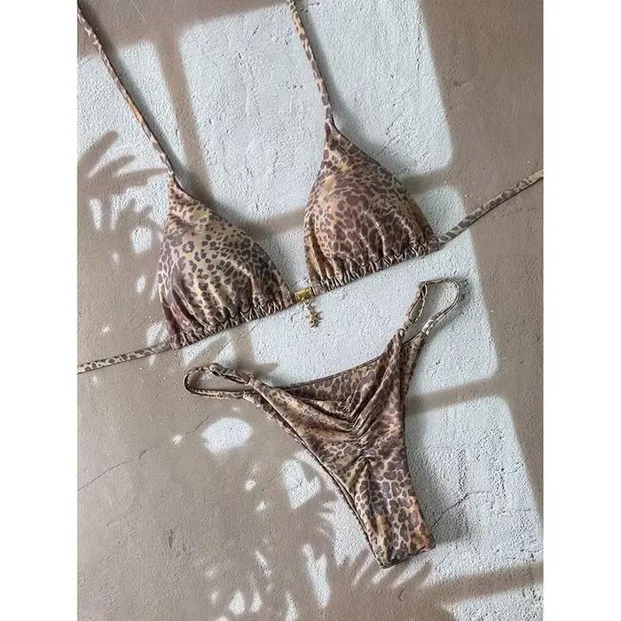 Sexy léopard Push Up Bikinis deux pièces maillots de bain 2026 Micro Bikini ensembles femmes maillot