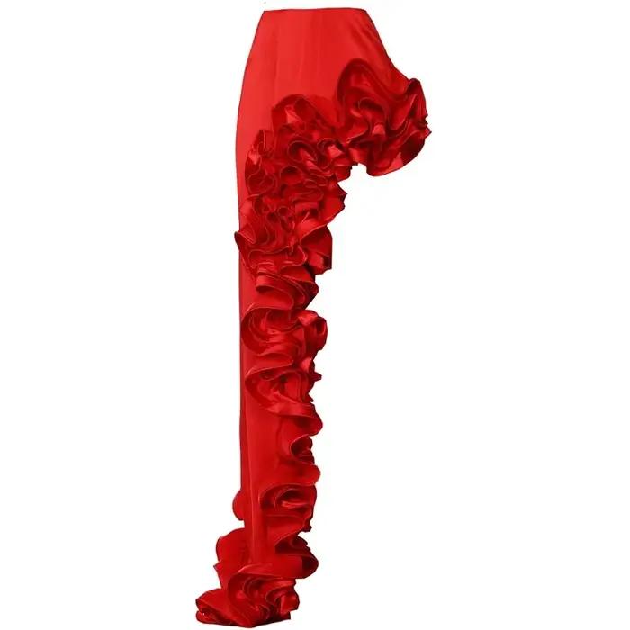 2025 Maillot de bain et jupe pour femme deux pièces Sexy rouge fleur 3D une pièce bikini ensemble ma