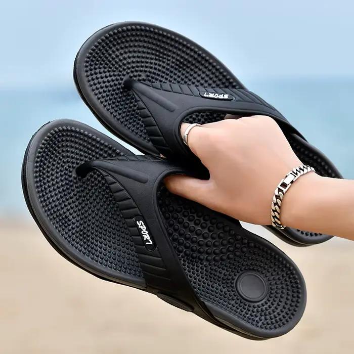 Mayba-Pantoufles de massage pour hommes, tongs, chaussures d'été respirantes, sandales de plage, tai