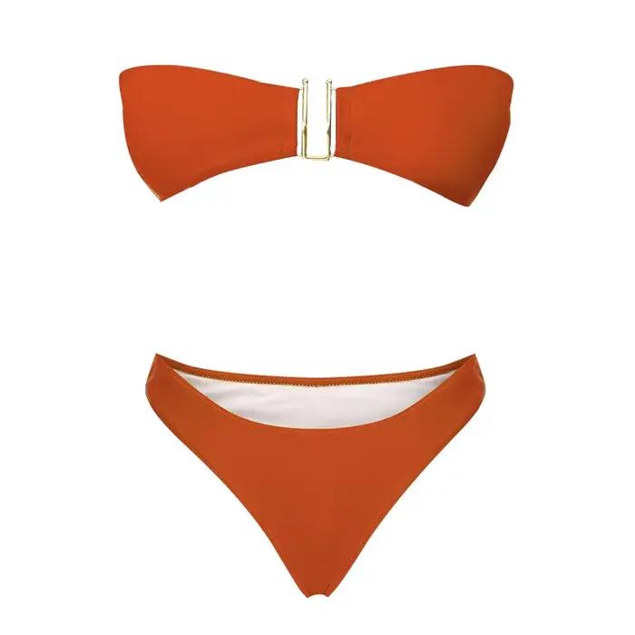 Maillot de bain solide femmes maillot de bain Bandeau Bikini 2023 Biquinis Feminino maillots de bain