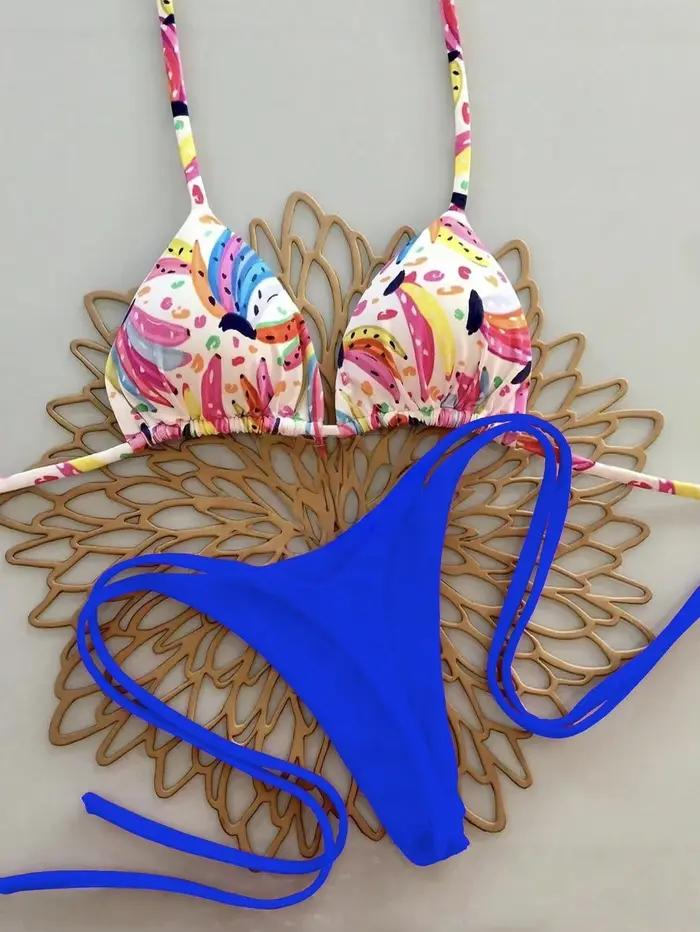 Ensemble Bikini imprimé maillot de bain plage Sexy maillots de bain pour femmes bord de mer vacances