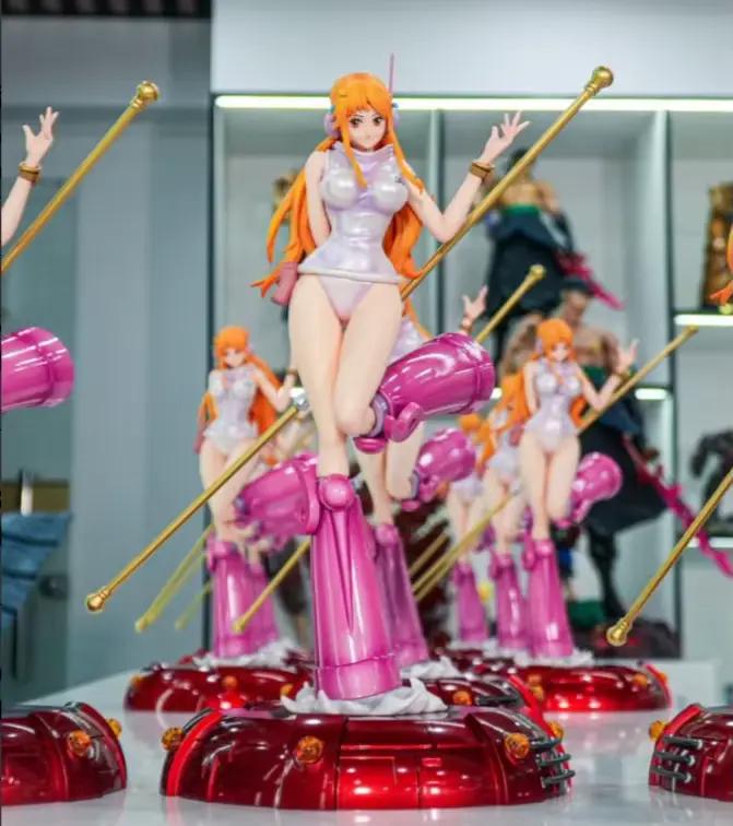 Statue Nami One Piece Série Egghead Island Finition Nacrée Brillante Base Magnétique Cadeau Anime po