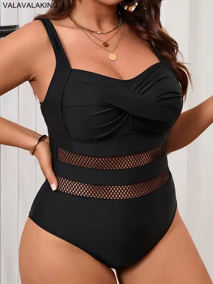 2026 noir croix Push UP grande taille maillots de bain femmes Patchwork grand une pièce maillot de b