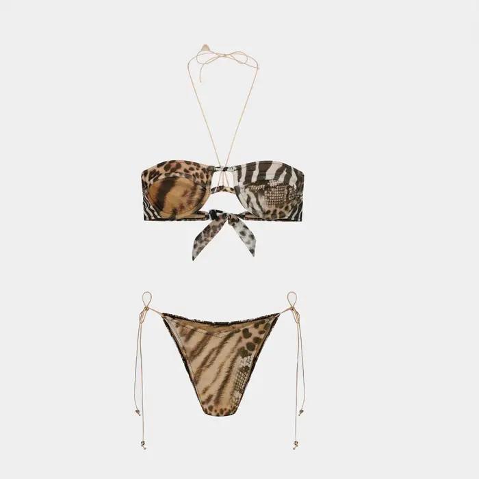 Sexy Bikini avec jupe maillot de bain brésilien Bikini ensemble mince maillot de bain à bretelles po
