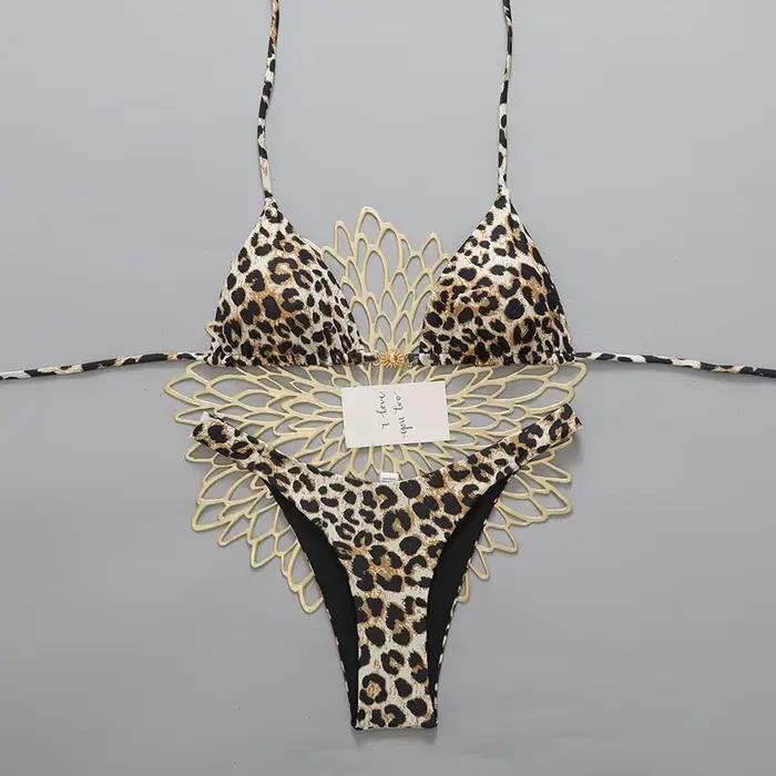 Maillot de bain sexy léopard pour femme, ensemble micro bikini brésilien 2026, string, tenue de plag