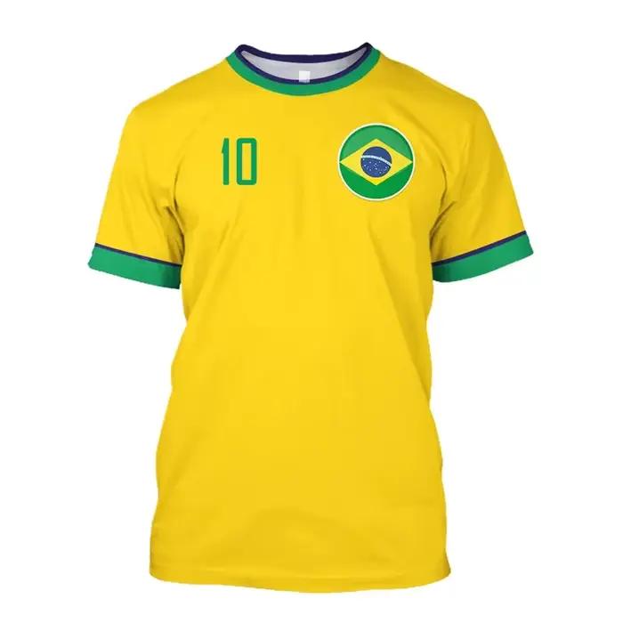 Équipe nationale du Brésil n° 10 maillots de football – un classique maillot jaune avec l'imprimé du