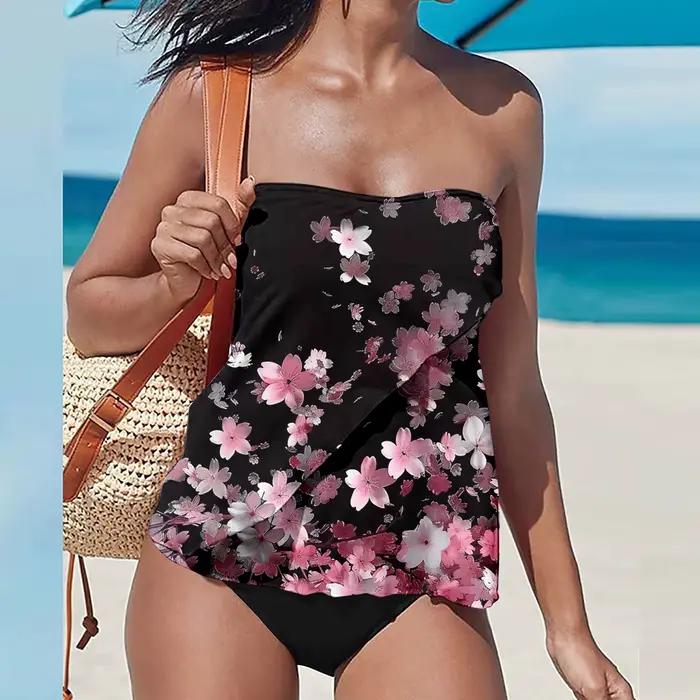 Maillot de bain bikini sexy deux pièces pour femme, tissu polyester tendance importé de Corée, adapt