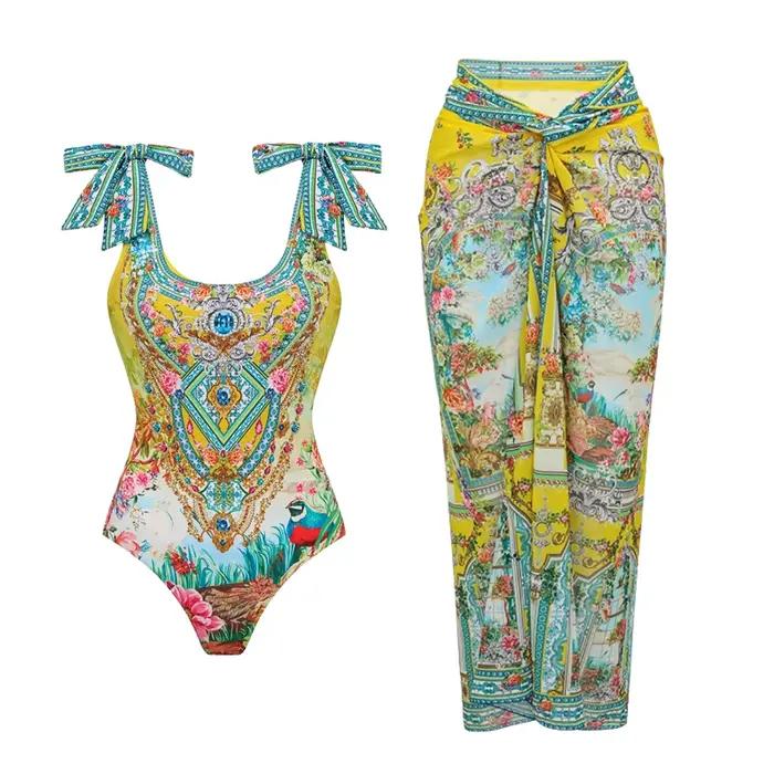Maillot de bain une pièce de luxe pour femme, collection été 2026, motif floral, tenue de plage, mai