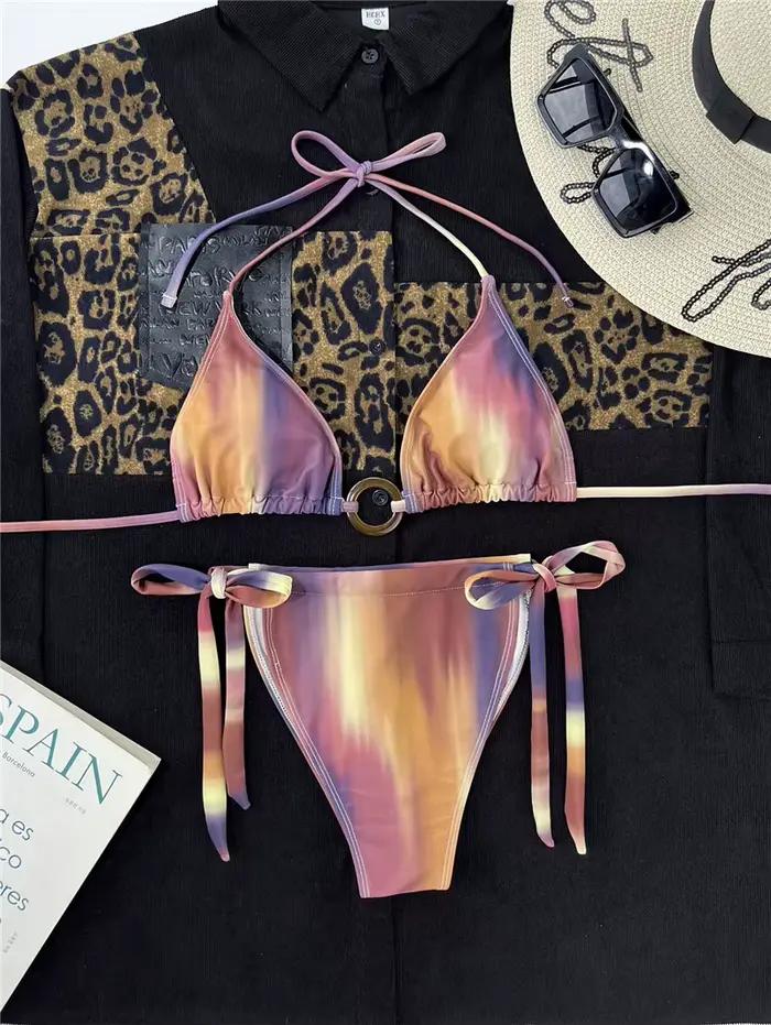 Femmes Sexy Bikini imprimé maillot de bain féminin Bikinis ensemble maillots de bain été maillots de
