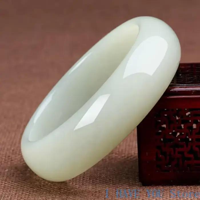 Bracelet en Jade Hetian pour femmes, en cachemire blanc, véritable, naturel, bleu et blanc, bijoux p