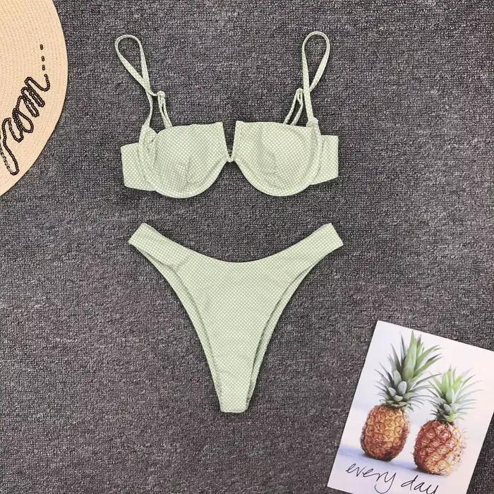 Micro bikini 2026 pour femme, imprimé à pois, avec armatures, style brésilien, push-up rembourré, bi