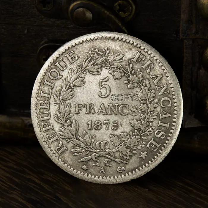 Pièce commémorative en argent Hercules français 5 Franc, réplique du troisième république, monnaie e