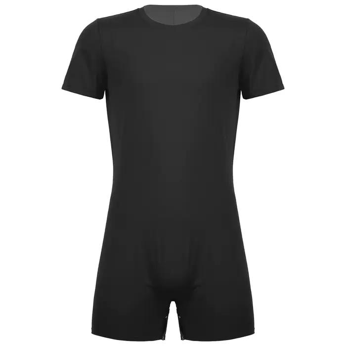 Maillot de bain à col rond pour hommes, manches courtes, combinaison, maillots de bain décontractés,