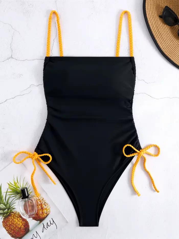 Maillot de bain une pièce femmes 2026 nouveau solide fronde Bandeau Sexy body maillots de bain Monok