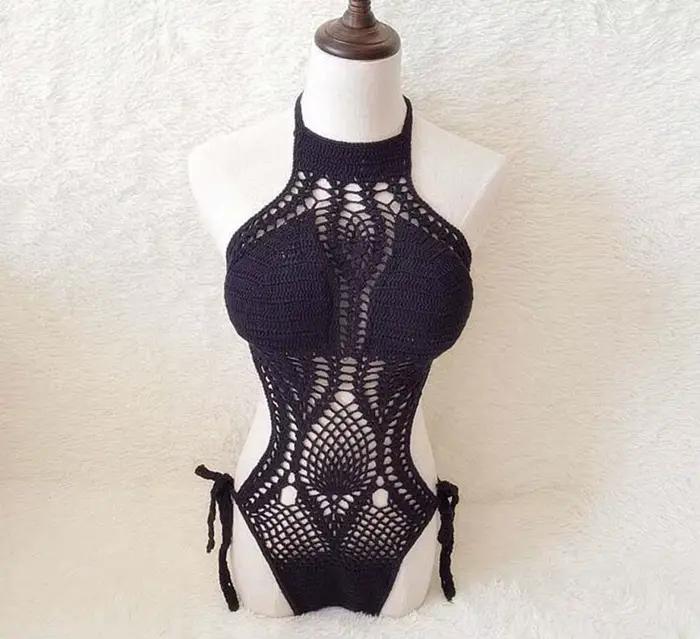 Maillot de bain une pièce en coton fait à la main pour femmes, costume de batterie pour dames, maill