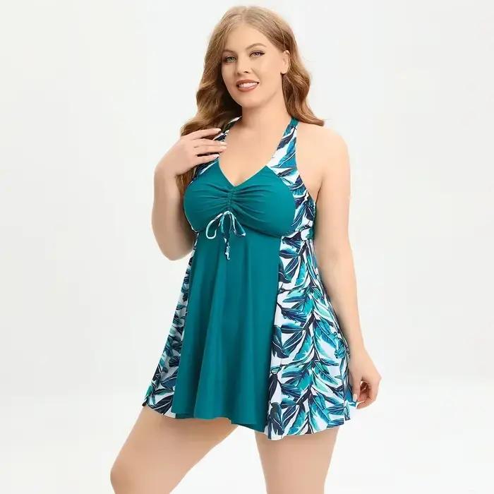 Maillots de bain Tankini patchwork imprimés 2026, grandes tailles, maillots de bain femme taille hau