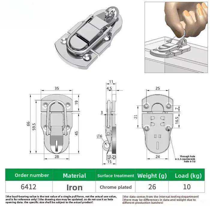 Boucle de boîte, Boucle à ressort intégrée, Boîte cadeau rétro, Boîte en bois, Boucle, Cadenas, Acce