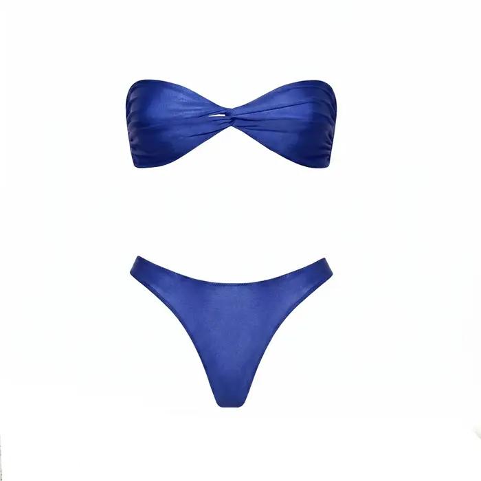 Ensemble bikini 3 pièces bandeau 2026 – Nouveau maillot de bain sexy pour femme avec paréo imprimé –