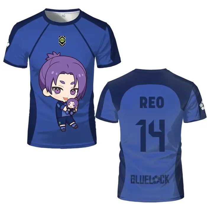 Maillot de Futsal Réplique Motif Blue Lock Anime Bastard Munich Été Homme et Femme T-shirt 3D Décont