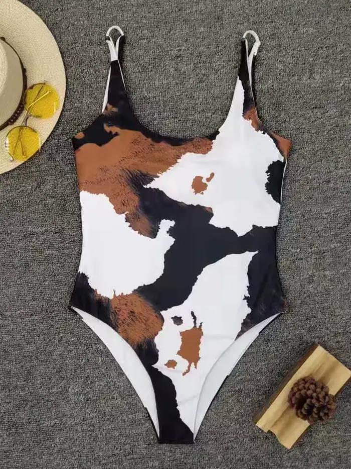 Maillot de bain une pièce imprimé, sexy, monokini, taille haute, pour femmes