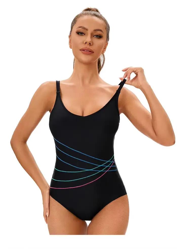 Maillot de bain une pièce, couleur unie, tendance, grande taille, pour femmes, Sport, surf, costume 
