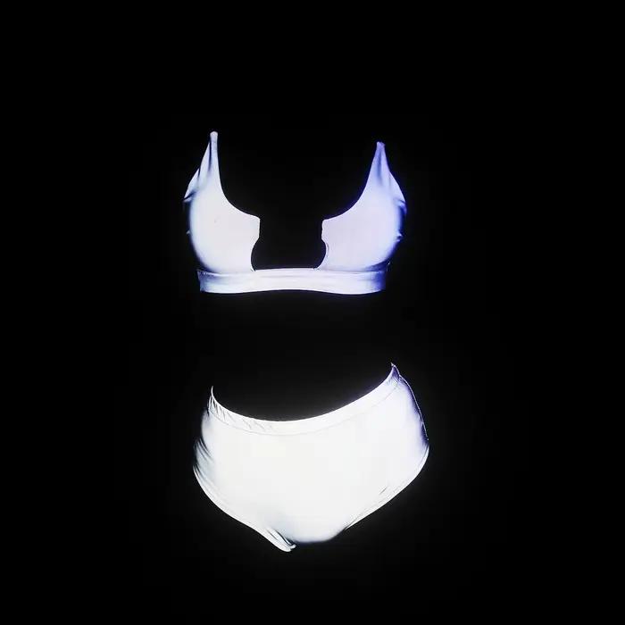 Ensembles de bikini de coulée de documents arc-en-ciel pour femmes, mode de boîte de nuit, lumière r