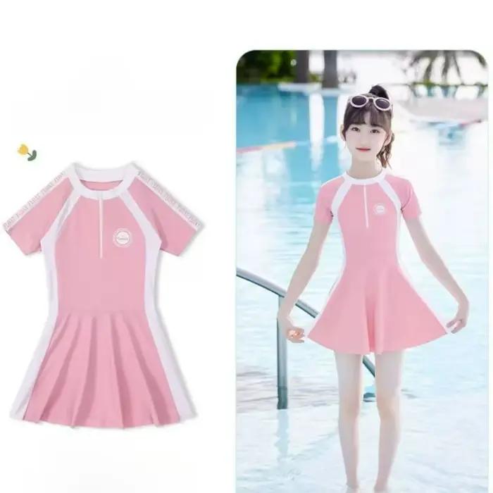 Maillot de bain une pièce sport tendance 2026, nouvelle collection, couleur unie, mignon, amincissan