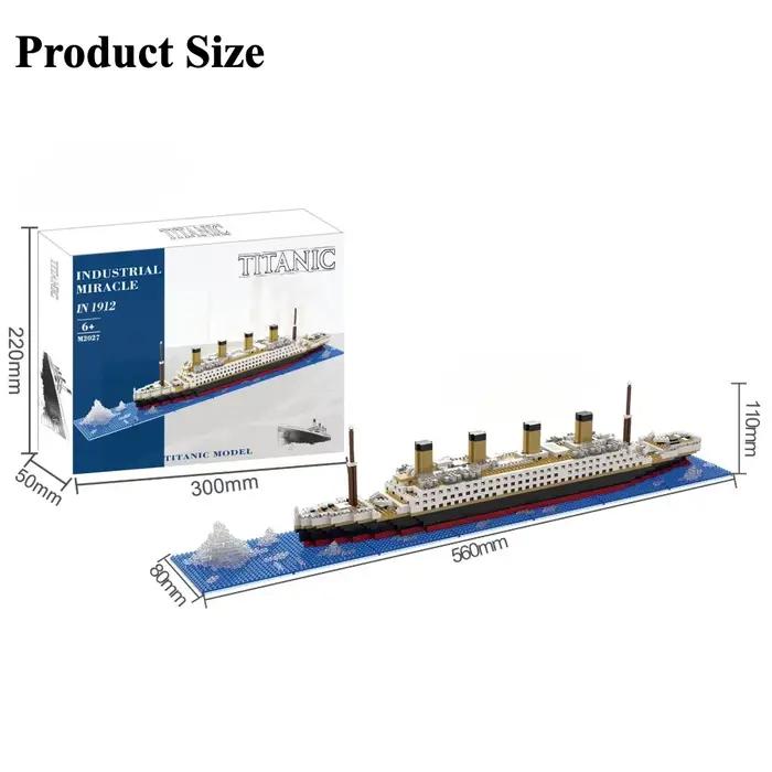 Blocs de construction de modèle de bateau Titanic, film créatif 3D, jouet en brique, bateau de crois