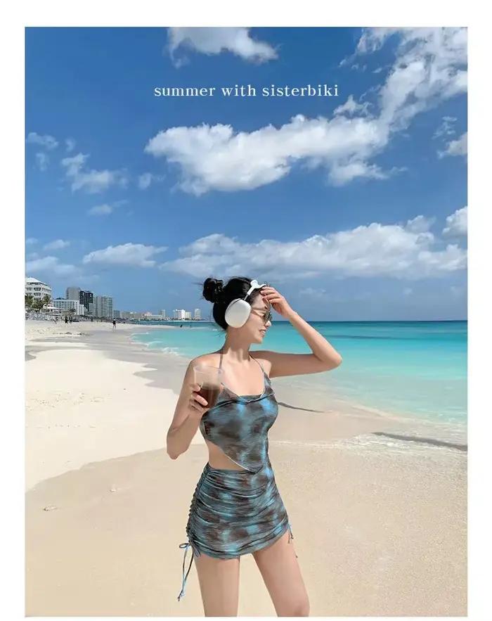 Nouveau Maillot de Bain Femme 2025 – Ensemble Trois Pièces Sensuel Amincissant Style Jupe – Maillot 