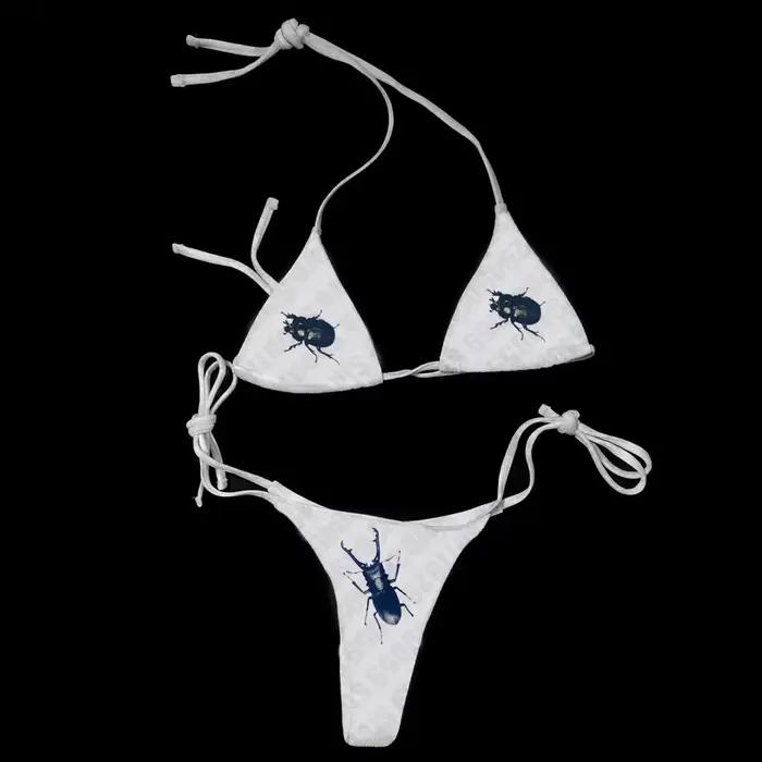 Ensemble de Bikinis gothiques, tenues de plage, Sexy, gothique, lettres imprimées, maillot de bain f