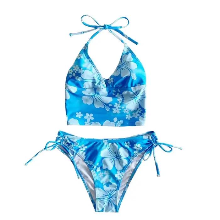 Cikini-Ensemble bikini licou à imprimé floral pour femme, maillot de bain deux pièces, maillot de ba