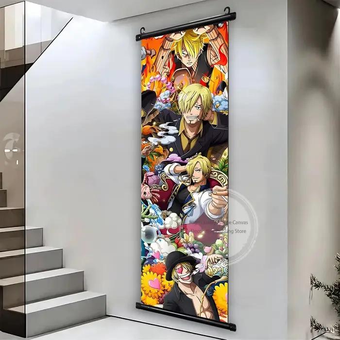 Affiche de dessin animé une pièce, rouleau suspendu, papier peint de bande dessinée, Art mural, toil