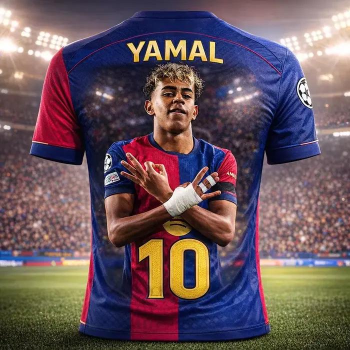 # 10 T-shirts de football du FC Barcelone, pour hommes et femmes, rouge et bleu, à manches courtes, 