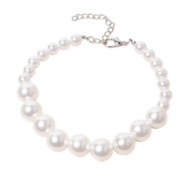 Collier de perles de luxe pour petits chiens et chats, collier réglable, fête de mariage, accessoire