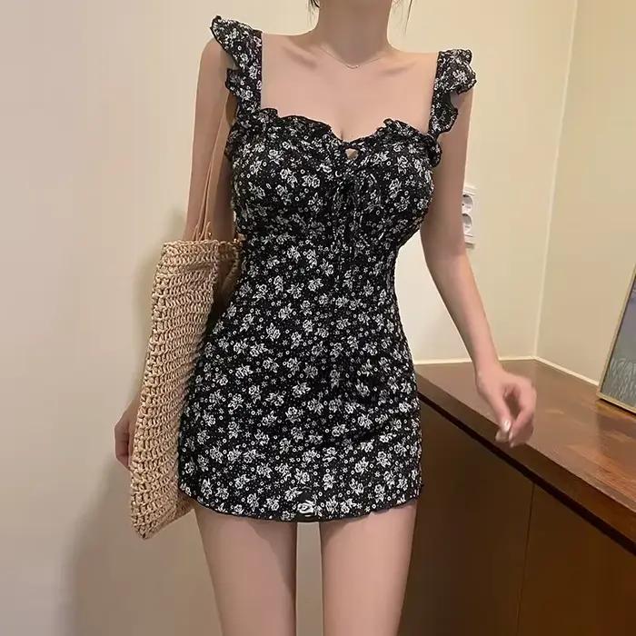 Maillot de bain une pièce imprimé, taille haute, Sexy, coréen, dos nu, Monokini, pour femmes, nouvel