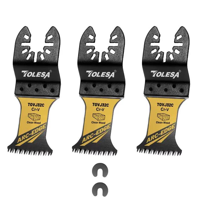 TOLESA 3 pièces jeu de lames de scie oscillantes à bord d'arc lames multi-outils oscillantes à dents