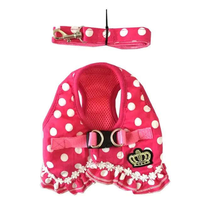 Ensemble collier et laisse pour chien, design à pois de luxe, fournitures pour petits chiots, access