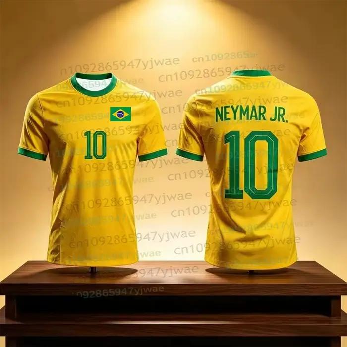 Maillot de football imprimé en 3D Neymar & VINI JR pour hommes et femmes, mode estivale, sport, séch