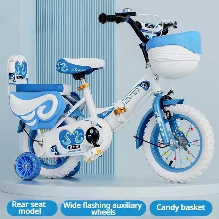 Vélo pour filles, vélo pour enfants de 12, 14 et 16 pouces avec roues d'apprentissage et freins doub