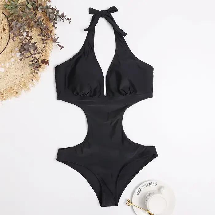 Maillot de bain rouge une pièce pour femmes, sexy, rembourré sur la poitrine, amincissant, monokini 