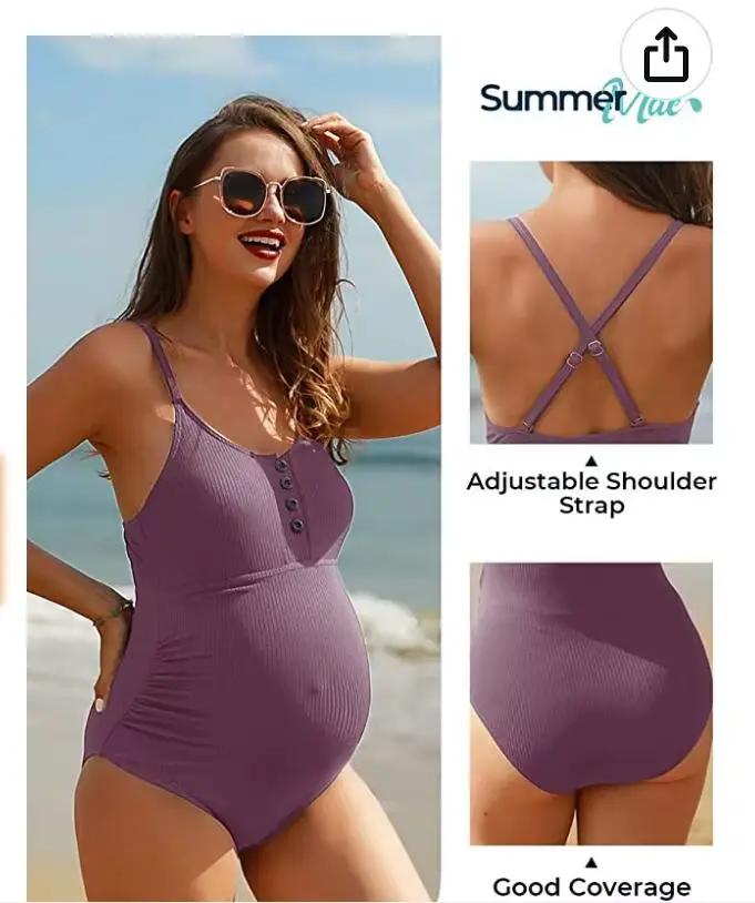 Maillot de bain une pièce à volants avec lacets, Monokini, col en V, pour femmes