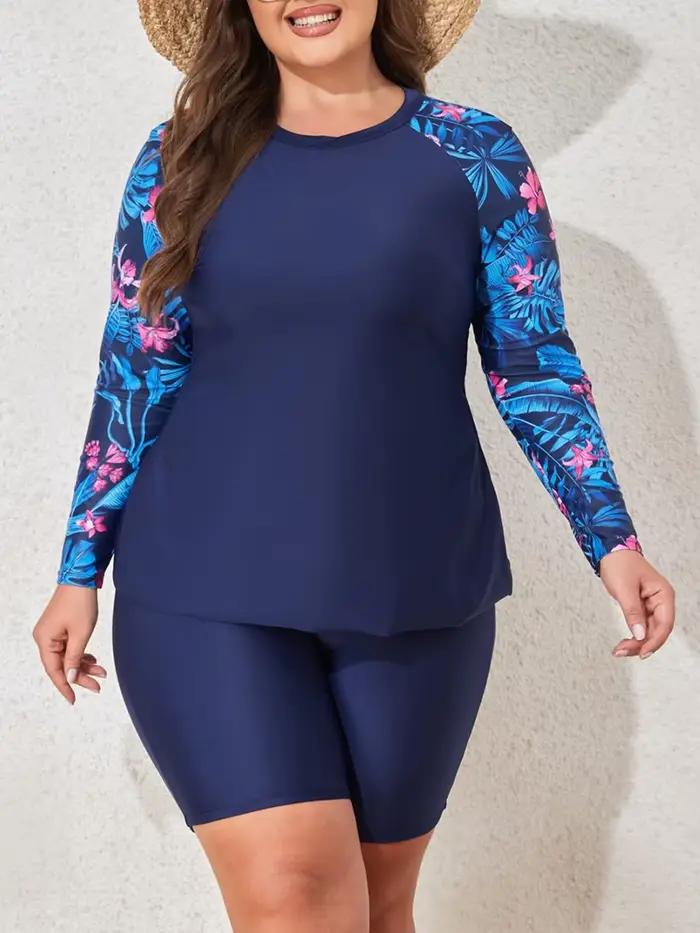 Maillot de bain 2 pièces grande taille à manches longues pour femme 2026 – Tenue de surf et de plage
