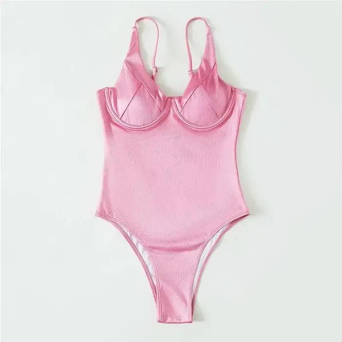 Sexy rose Push Up maillots de bain pour femmes une pièce maillot de bain femmes 2026 à armatures bod